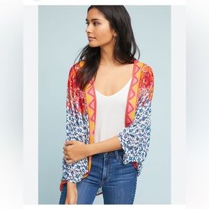 Anthropologie Bl^nk London Adelaide Multicolor Boho Kimono | Floral | One Size